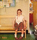 Norman Rockwell Canvas Paintings - Girl with Black Eye